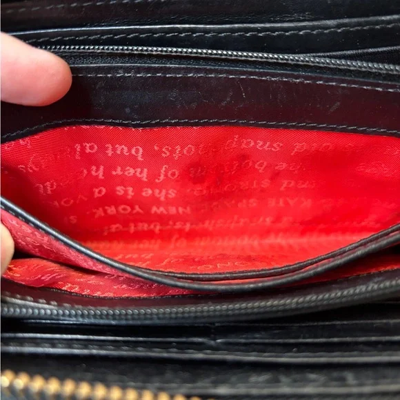 Kate Spade New York Continental Wallet black and white polka‎ dot Good Condition - Picture 5 of 8